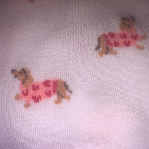 NEW J. Crew White Socks with Brown Dog Pink Red hearts Valentine Pattern NWT - Picture 4 of 5